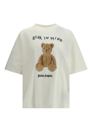 Palm Angels teddy bear print cotton T-shirt - White
