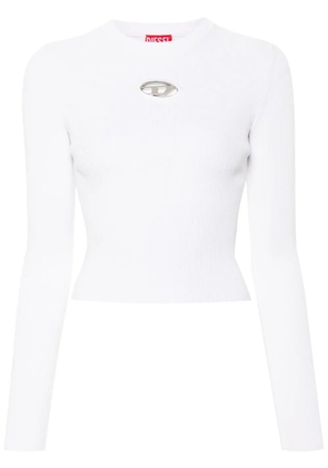 Diesel Oval D-plaque fine-ribbed top - White