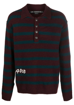 Andersson Bell logo-embroidered striped polo shirt