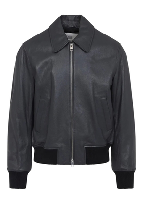 AMI Paris zip-front leather jacket - Grey