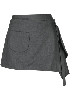 Courrèges draped virgin wool-blend mini skirt - Grey