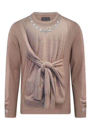 Marine Serre Trompe l’oeil top - Neutrals