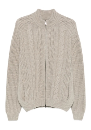 Tagliatore zip-up cable-knit cardigan - Neutrals