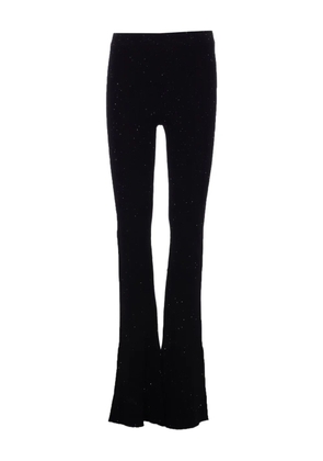 PINKO crystal-embellished ribbed trousers - Black