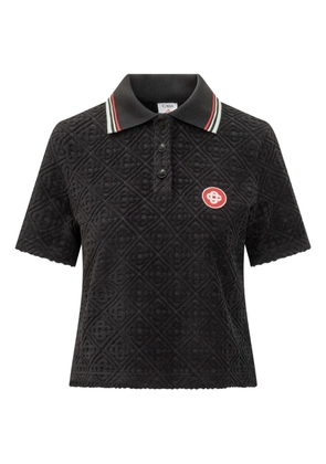 Casablanca monogram-jacquard polo shirt - Black