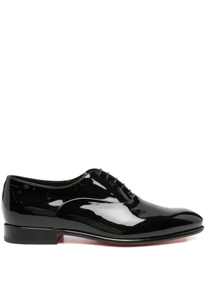 Santoni lace-up patent-leather oxford shoes - Black