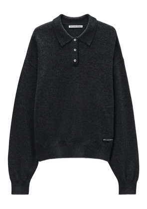 Alexander Wang logo-patch polo shirt - Grey
