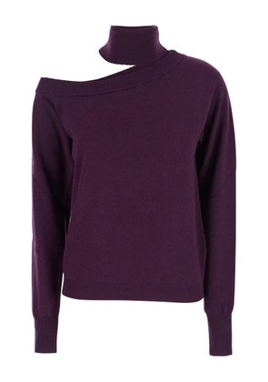 Federica Tosi off-shoulder turtleneck sweater - Purple
