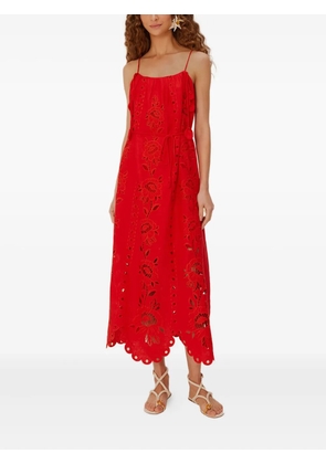 FARM Rio floral-embroidered midi dress