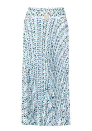 Tory Burch abstract-print maxi skirt - Blue