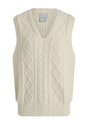 Varley cable-knit V-neck vest - White