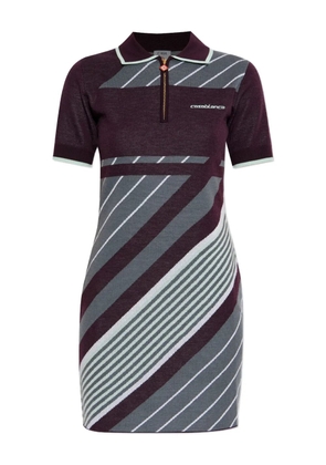 Casablanca striped polo dress - Grey