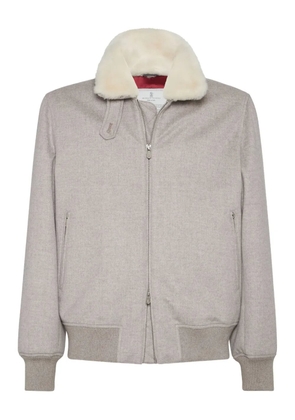 Brunello Cucinelli cashmere bomber jacket - Grey