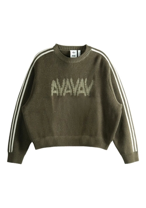 adidas stripe-sleeve sweater - Green