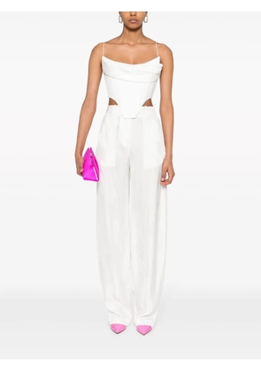 The Attico logo-jacquard trousers - White