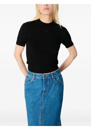 Marine Serre moon-logo knit sweater - Black