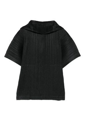 Pleats Please Issey Miyake pleated hooded T-shirt - Black