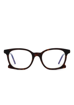 Kuboraum D71 carved-temple square glasses - Brown