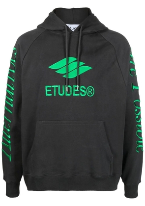 Études Studio Racing Eco logo-embroidered hoodie - Black