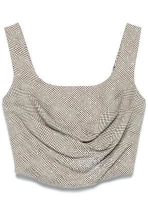 Giuseppe Di Morabito check-pattern corset top - Neutrals