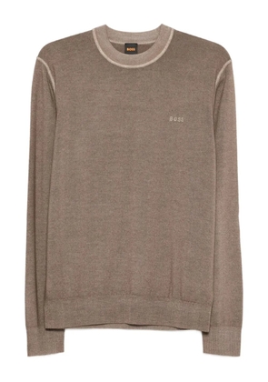 BOSS crew-neck virgin-wool sweater - Green