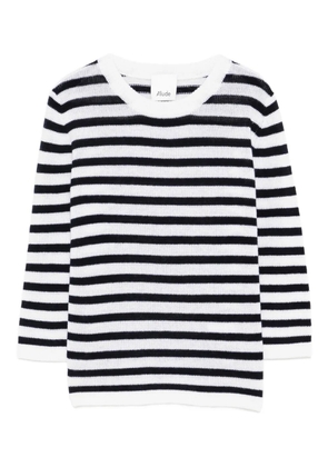 Allude striped-pattern sweater - White