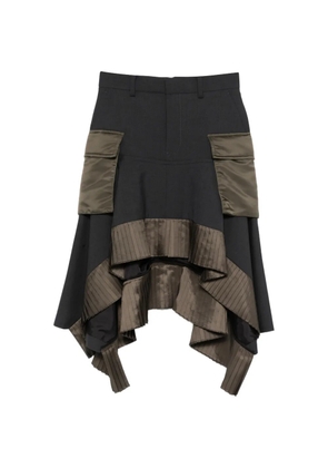 sacai asymmetric-hem skirt - Black