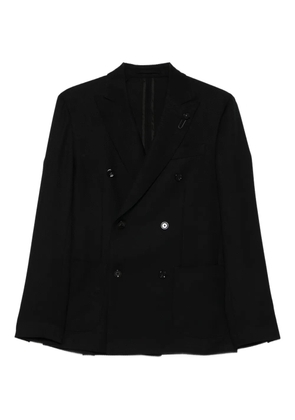 Lardini double-breasted wool jacket - Black
