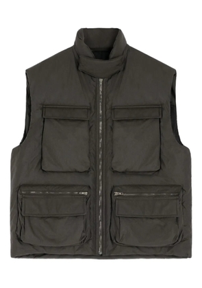 LEMAIRE Wadded zip-fastening multiple-pocket gilet - Brown