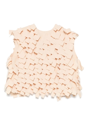 A.W.A.K.E. Mode fringed crop top - Neutrals