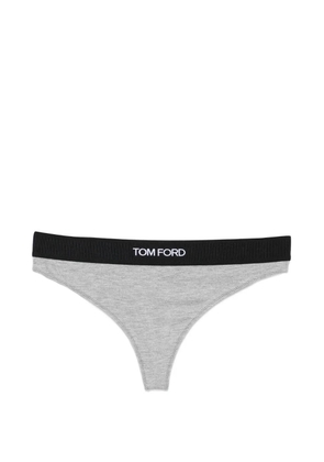 TOM FORD logo-waistband thong - Grey