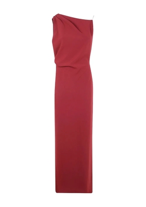 Max Mara draped one-shoulder maxi dress - Red