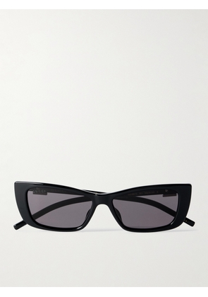 GUCCI EYEWEAR - Cat-eye Embellished Acetate Sunglasses - Black - One size