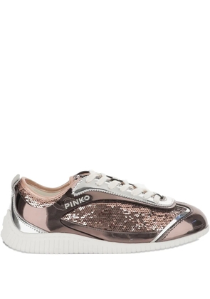 PINKO sequin-embellished low top sneakers - Brown