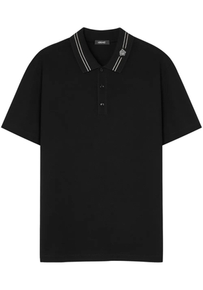 Versace Medusa-embroidered polo shirt - Black