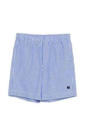 MSGM striped logo-patch shorts - Blue