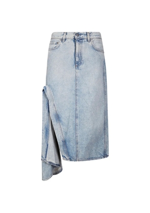 Haikure logo-patch draped skirt - Blue