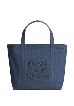 Maison Kitsuné large Fox Head tote bag - Blue
