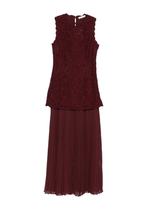 Ulla Johnson macramé pleated dress - Red