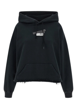 MM6 Maison Margiela gauze frayed hoodie - Black