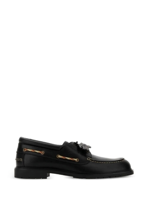 Burberry skip-lacing boat shoes - Black