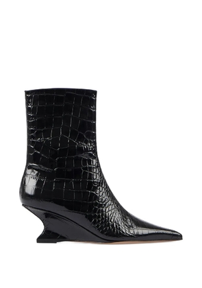 Paris Texas Nina crocodile-effect pointed boots - Black