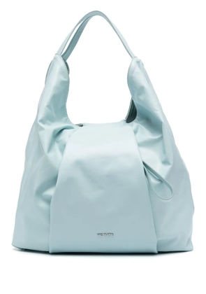 Vic Matie logo-plaque leather tote bag - Blue