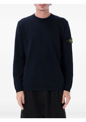 Stone Island logo patch knit sweater - Blue