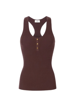 Elisabetta Franchi buttoned knit top - Brown