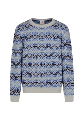 Casablanca monogram patterned sweater - White