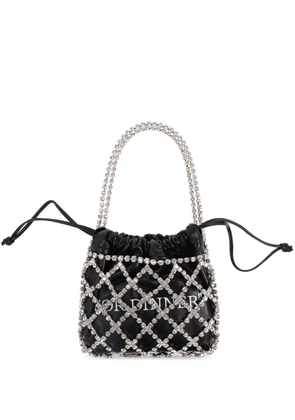 Off-White crystal-skull leather tote bag - Black