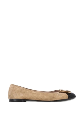 Ferragamo Pre-Owned cap toe bow ballerinas - Neutrals