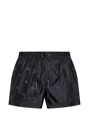 Dolce & Gabbana logo drawstring swim shorts - Black