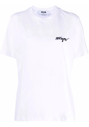 MSGM chest-logo crew neck T-shirt - White